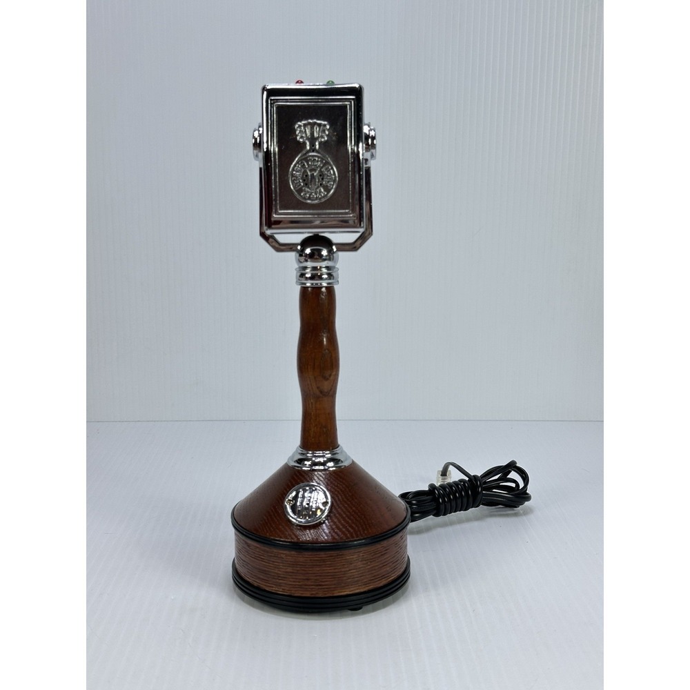 Vintage Microphone Push Button Wood Telephone Phone Grand Old Opry‎ Missing Top